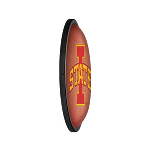 Iowa State Cyclones: Pigskin - Oval Slimline Lighted Wall Sign - The Fan-Brand