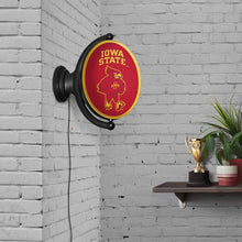Load image into Gallery viewer, Iowa State Cyclones: Swoop - Original Oval Rotating Lighted Wall Sign - The Fan-Brand
