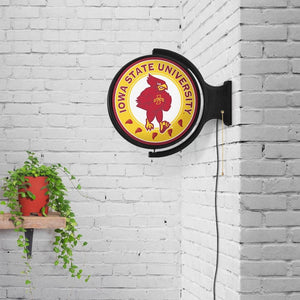 Iowa State Cyclones: Swoop - Original Round Rotating Lighted Wall Sign - The Fan-Brand