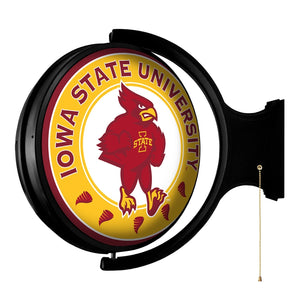 Iowa State Cyclones: Swoop - Original Round Rotating Lighted Wall Sign - The Fan-Brand