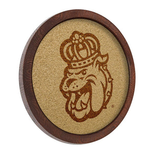 James Madison Dukes: Mascot - "Faux" Barrel Framed Cork Board - The Fan-Brand
