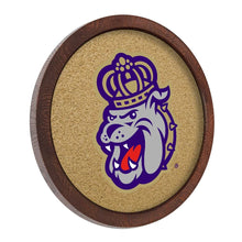 Load image into Gallery viewer, James Madison Dukes: Mascot - &quot;Faux&quot; Barrel Framed Cork Board - The Fan-Brand