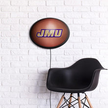 Load image into Gallery viewer, James Madison Dukes: Pigskin - Oval Slimline Lighted Wall Sign - The Fan-Brand