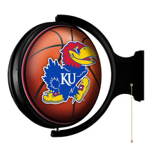 Load image into Gallery viewer, Kansas Jayhawks: Basketball - Original Round Rotating Lighted Wall Sign - The Fan-Brand