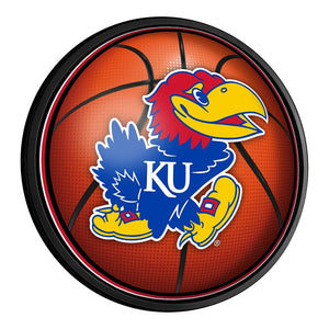 Kansas Jayhawks: Basketball - Round Slimline Lighted Wall Sign - The Fan-Brand