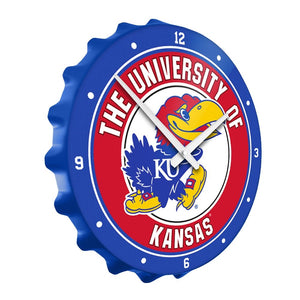 Kansas Jayhawks: Bottle Cap Wall Clock - The Fan-Brand