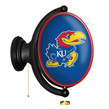 Load image into Gallery viewer, Kansas Jayhawks: Original Oval Rotating Lighted Wall Sign - The Fan-Brand