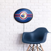 Load image into Gallery viewer, Kansas Jayhawks: Oval Slimline Lighted Wall Sign - The Fan-Brand