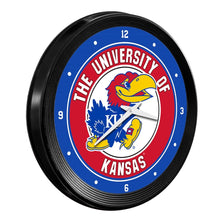 Load image into Gallery viewer, Kansas Jayhawks: Ribbed Frame Wall Clock - The Fan-Brand