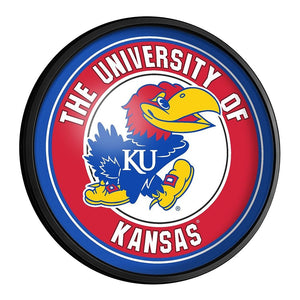 Kansas Jayhawks: Round Slimline Lighted Wall Sign - The Fan-Brand