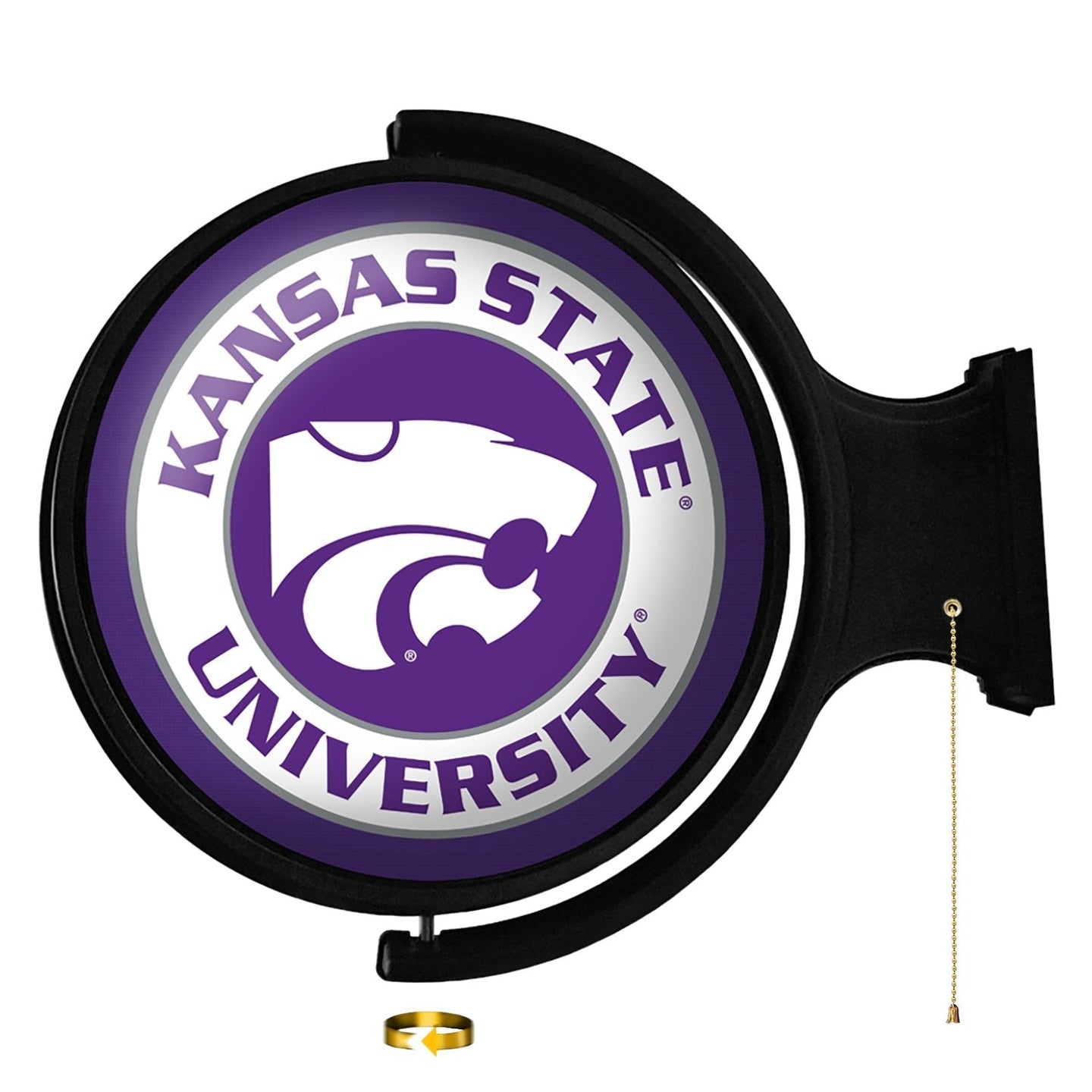 Kansas State Wildcats: Original Round Rotating Lighted Wall Sign - The Fan-Brand