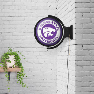 Kansas State Wildcats: Original Round Rotating Lighted Wall Sign - The Fan-Brand