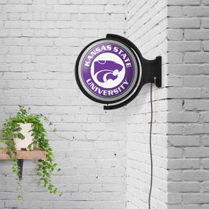 Kansas State Wildcats: Original Round Rotating Lighted Wall Sign - The Fan-Brand