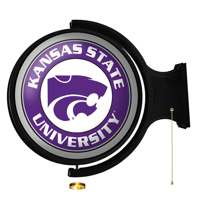 Kansas State Wildcats: Original Round Rotating Lighted Wall Sign - The Fan-Brand