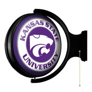 Kansas State Wildcats: Original Round Rotating Lighted Wall Sign - The Fan-Brand