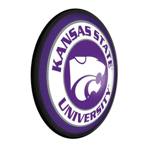 Kansas State Wildcats: Round Slimline Lighted Wall Sign - The Fan-Brand