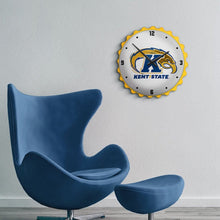 Load image into Gallery viewer, Kent State Golden Flashes: Bottle Cap Wall Clock - The Fan-Brand
