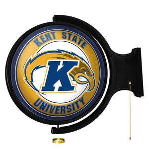 Kent State Golden Flashes: Original Round Rotating Lighted Wall Sign - The Fan-Brand