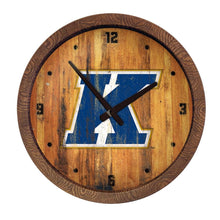 Load image into Gallery viewer, Kent State Golden Flashes: Weathered &quot;Faux&quot; Barrel Top Wall Clock - The Fan-Brand