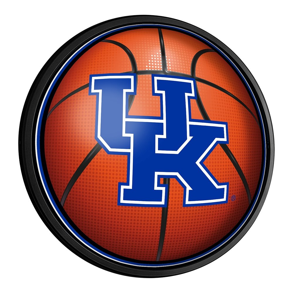 Kentucky Wildcats: Basketball - Round Slimline Lighted Wall Sign - The Fan-Brand