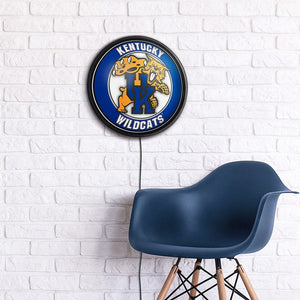 Kentucky Wildcats: Mascot - Round Slimline Lighted Wall Sign - The Fan-Brand