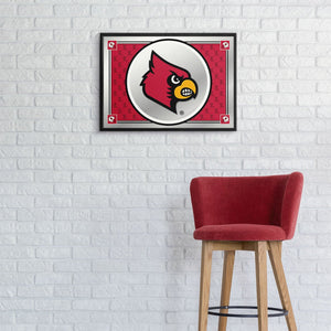 Louisville Cardinals: Team Spirit - Framed Mirrored Wall Sign - The Fan-Brand