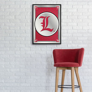 Louisville Cardinals: Team Spirit, L - Framed Mirrored Wall Sign - The Fan-Brand