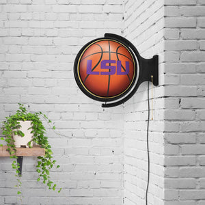 LSU Tigers: Basketball - Original Round Rotating Lighted Wall Sign - The Fan-Brand