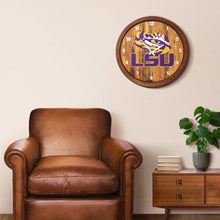 Load image into Gallery viewer, LSU Tigers: &quot;Faux&quot; Barrel Top Wall Clock - The Fan-Brand