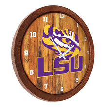 Load image into Gallery viewer, LSU Tigers: &quot;Faux&quot; Barrel Top Wall Clock - The Fan-Brand