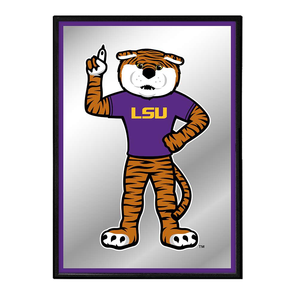 LSU Tigers: Mascot - Framed Mirrored Wall Sign - The Fan-Brand