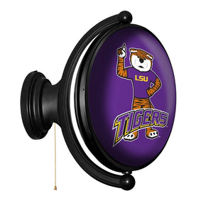 LSU Tigers: Mike the Tiger - Original Oval Rotating Lighted Wall Sign - The Fan-Brand