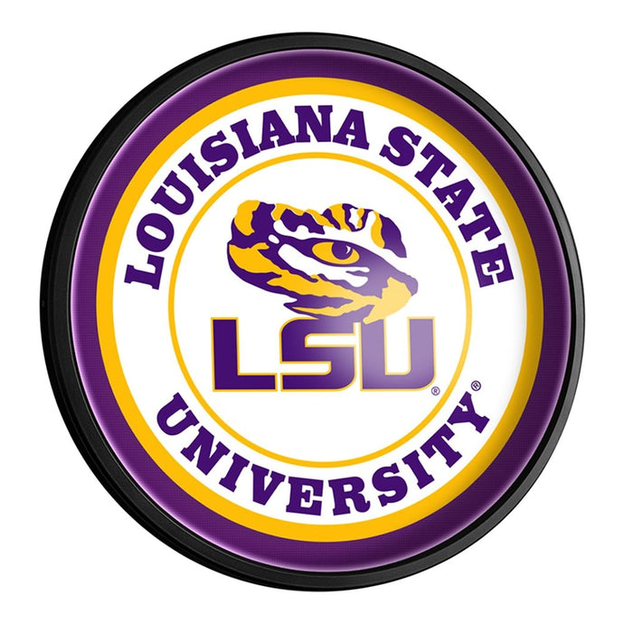 LSU Tigers: Round Slimline Lighted Wall Sign - The Fan-Brand