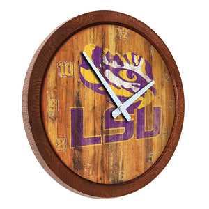 LSU Tigers: Weathered "Faux" Barrel Top Wall Clock - The Fan-Brand