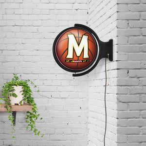 Maryland Terrapins: Basketball - Original Round Rotating Lighted Wall Sign - The Fan-Brand