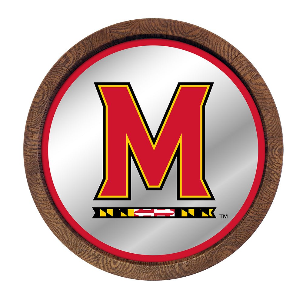 Maryland Terrapins: Mirrored Barrel Top Mirrored Wall Sign - The Fan-Brand