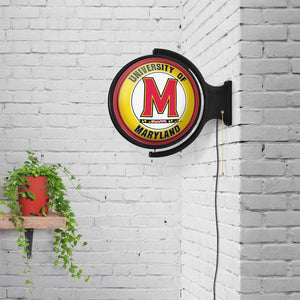 Maryland Terrapins: Original Round Rotating Lighted Wall Sign - The Fan-Brand