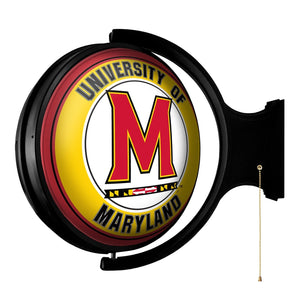 Maryland Terrapins: Original Round Rotating Lighted Wall Sign - The Fan-Brand