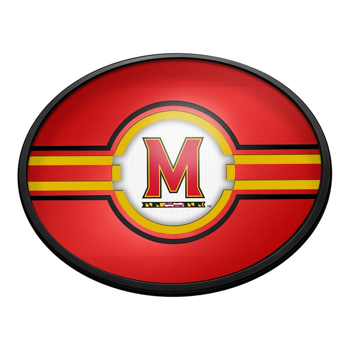 Maryland Terrapins: Oval Slimline Lighted Wall Sign - The Fan-Brand