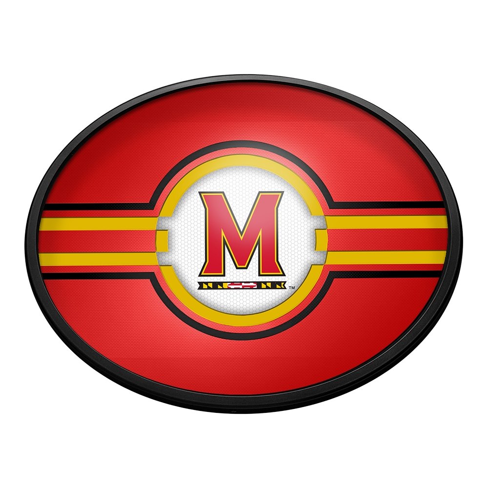 Maryland Terrapins: Oval Slimline Lighted Wall Sign - The Fan-Brand