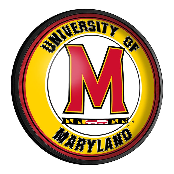 Maryland Terrapins: Round Slimline Lighted Wall Sign - The Fan-Brand