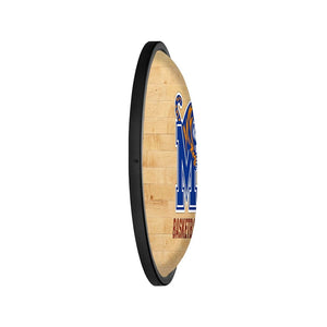 Memphis Tigers: Hardwood - Oval Slimline Lighted Wall Sign - The Fan-Brand
