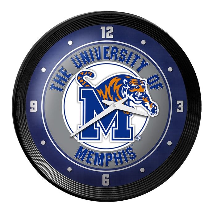 Memphis Tigers: Ribbed Frame Wall Clock - The Fan-Brand