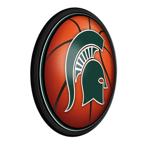 Michigan State Spartans: Basketball - Round Slimline Lighted Wall Sign - The Fan-Brand