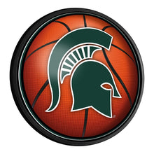 Load image into Gallery viewer, Michigan State Spartans: Basketball - Round Slimline Lighted Wall Sign - The Fan-Brand