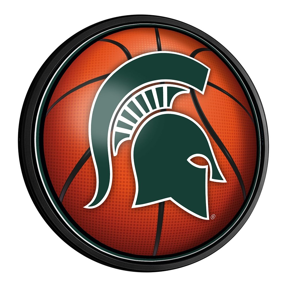 Michigan State Spartans: Basketball - Round Slimline Lighted Wall Sign - The Fan-Brand