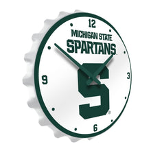 Load image into Gallery viewer, Michigan State Spartans: Block S - Bottle Cap Wall Clock - The Fan-Brand