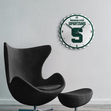 Load image into Gallery viewer, Michigan State Spartans: Block S - Bottle Cap Wall Clock - The Fan-Brand