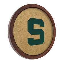 Load image into Gallery viewer, Michigan State Spartans: Block S - &quot;Faux&quot; Barrel Framed Cork Board - The Fan-Brand