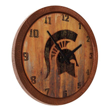 Load image into Gallery viewer, Michigan State Spartans: Branded &quot;Faux&quot; Barrel Top Wall Clock - The Fan-Brand